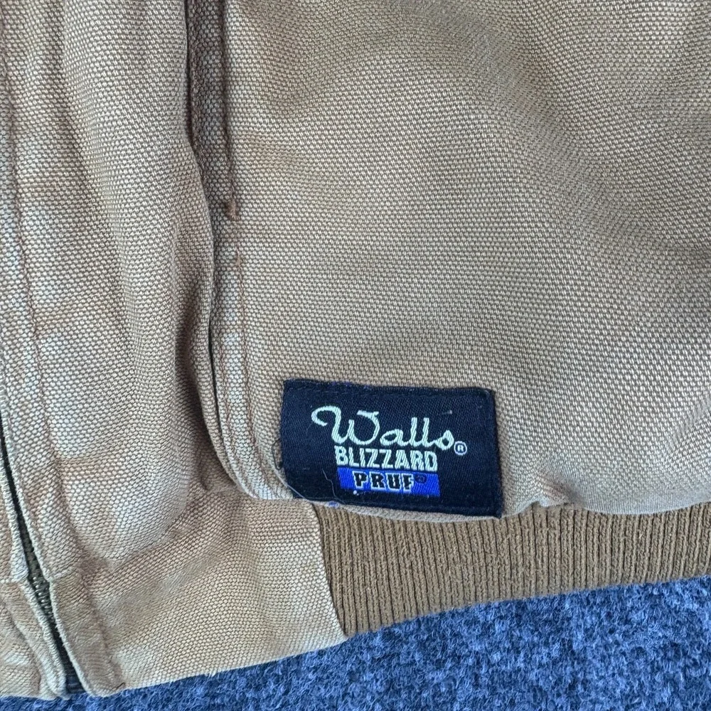 Walls Blizzard Pruf Duck Jacket Youth XL 16/18 Brown Cotton Hooded Full Zip